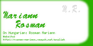 mariann rosman business card